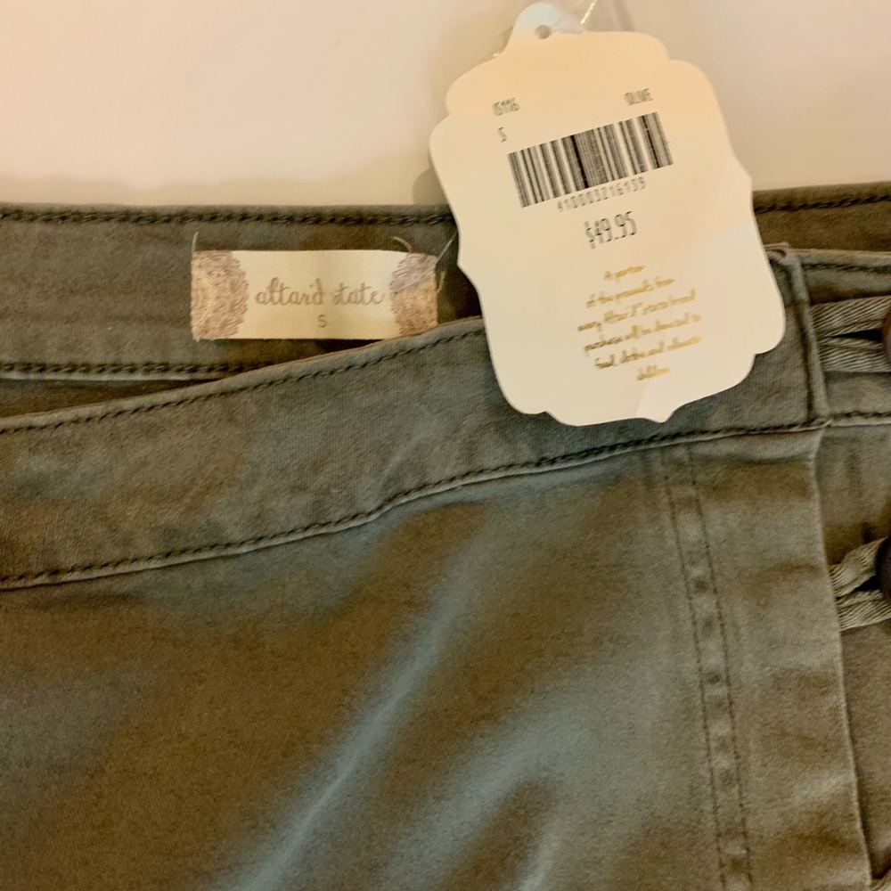 Altar’d State Olive denim mini skirt - Picture 3 of 3